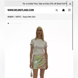 Helmut Lang Sequin Mini Skirt in Mirror
